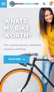 How bicyclebluebook.com looks like on a mobile device such as an iPhone.