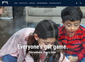 How bicyclecards.com looks like on a tablet such as an iPad.