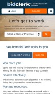 How bidclerk.com looks like on a mobile device such as an iPhone.