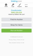 How biddingforgood.com looks like on a mobile device such as an iPhone.