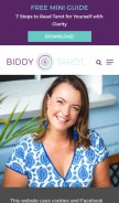 How biddytarot.com looks like on a mobile device such as an iPhone.