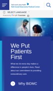 How bidmc.org looks like on a mobile device such as an iPhone.