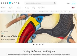 How bidsquare.com looks like on a tablet such as an iPad.