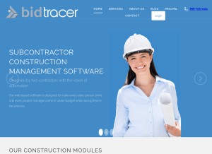 How bidtracer.com looks like on a tablet such as an iPad.