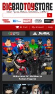 How bigbadtoystore.com looks like on a mobile device such as an iPhone.