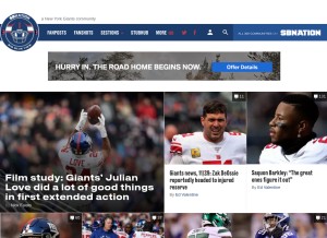 How bigblueview.com looks like on a tablet such as an iPad.