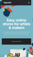 How bigcartel.com looks like on a mobile device such as an iPhone.