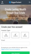How biggerpockets.com looks like on a mobile device such as an iPhone.