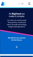 How bighand.com looks like on a mobile device such as an iPhone.