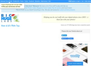 How bighugelabs.com looks like on a tablet such as an iPad.