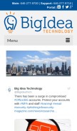 How bigideatech.com looks like on a mobile device such as an iPhone.