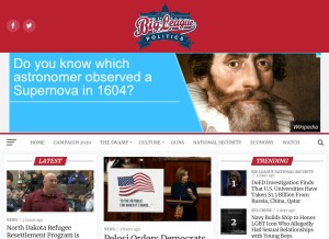 How bigleaguepolitics.com looks like on a tablet such as an iPad.