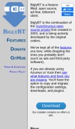 How biglybt.com looks like on a mobile device such as an iPhone.