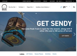 How bigskyresort.com looks like on a tablet such as an iPad.