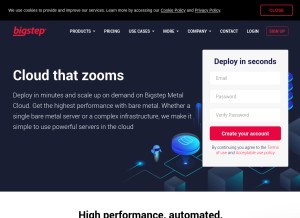 How bigstepcloud.com looks like on a tablet such as an iPad.
