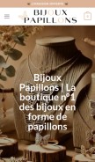 How bijoux-papillons.com looks like on a mobile device such as an iPhone.