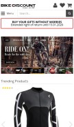 How bike-discount.de looks like on a mobile device such as an iPhone.