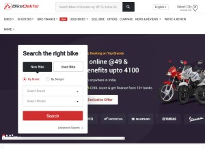 How bikedekho.com looks like on a tablet such as an iPad.