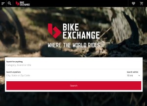 How bikeexchange.com looks like on a tablet such as an iPad.