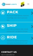 How bikeflights.com looks like on a mobile device such as an iPhone.