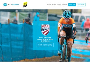 How bikeflights.com looks like on a tablet such as an iPad.