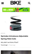 How bikemag.com looks like on a mobile device such as an iPhone.