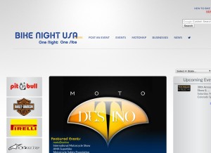 How bikenightusa.com looks like on a tablet such as an iPad.