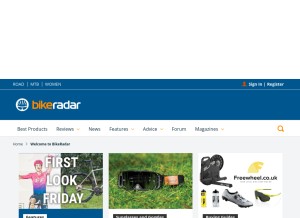 How bikeradar.com looks like on a tablet such as an iPad.