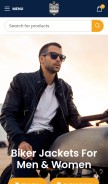 How bikerjackets.us looks like on a mobile device such as an iPhone.