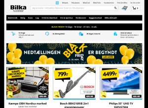 How bilka.dk looks like on a tablet such as an iPad.