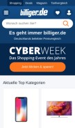 How billiger.de looks like on a mobile device such as an iPhone.