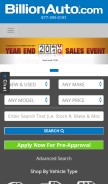 How billionauto.com looks like on a mobile device such as an iPhone.