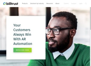 How billtrust.com looks like on a tablet such as an iPad.
