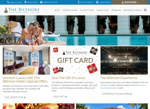How biltmorehotel.com looks like on a tablet such as an iPad.