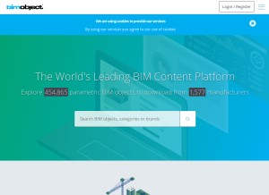 How bimobject.com looks like on a tablet such as an iPad.