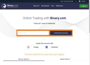 How binary.com looks like on a tablet such as an iPad.