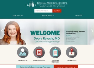 How binghammemorial.org looks like on a tablet such as an iPad.