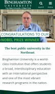 How binghamton.edu looks like on a mobile device such as an iPhone.