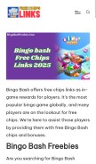 How bingobashfreebies.com looks like on a mobile device such as an iPhone.