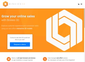 How binkies3d.com looks like on a tablet such as an iPad.