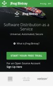 How bintray.com looks like on a mobile device such as an iPhone.