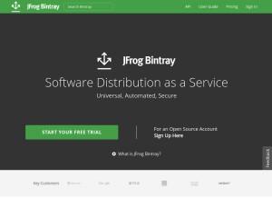 How bintray.com looks like on a tablet such as an iPad.