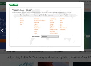 How bio-rad.com looks like on a tablet such as an iPad.