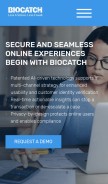How biocatch.com looks like on a mobile device such as an iPhone.