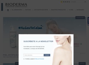 How bioderma.es looks like on a tablet such as an iPad.