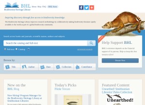 How biodiversitylibrary.org looks like on a tablet such as an iPad.