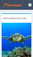 How bioenciclopedia.com looks like on a mobile device such as an iPhone.