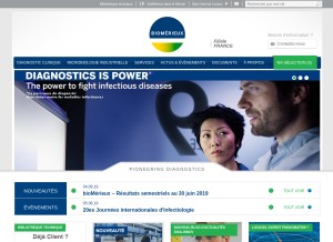 How biomerieux.fr looks like on a tablet such as an iPad.