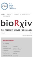 How biorxiv.org looks like on a mobile device such as an iPhone.