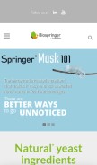 How biospringer.com looks like on a mobile device such as an iPhone.